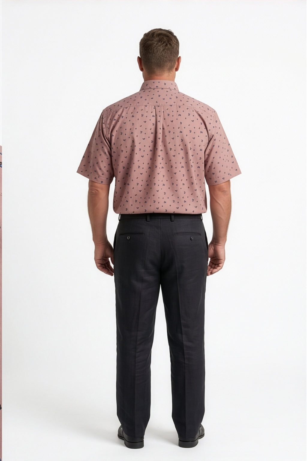 Americus Men's Plus Size Casual Shirt Dusty Rose Ditsy Floral