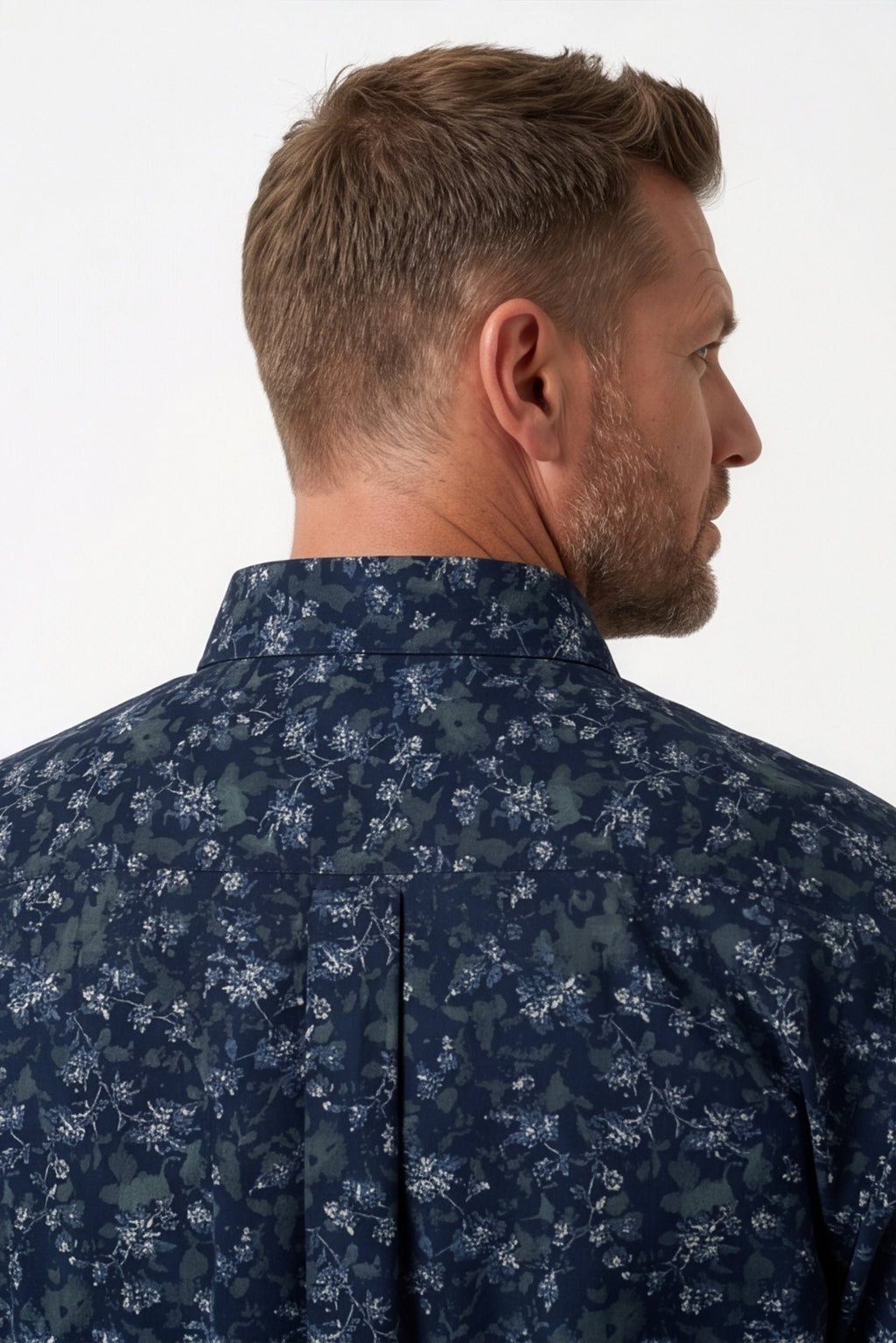 Americus Men's Plus Size Casual Shirt Navy Midnight Floral