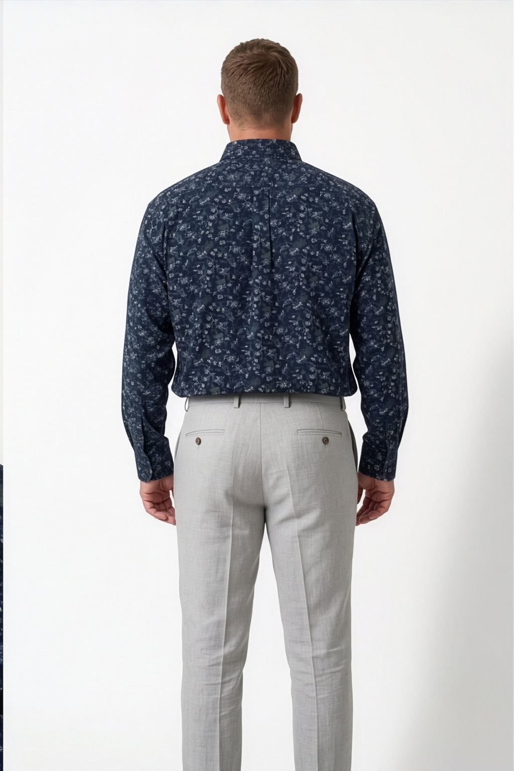Americus Men's Plus Size Casual Shirt Navy Midnight Floral