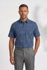 Americus Men's Plus Size Casual Shirt Steel Blue Tonal Abstract Aztec