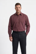 Americus Men's Plus Size Casual Shirt Deep Maroon Cream Micro Diamond