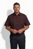 Americus Men's Plus Size Casual Shirt Deep Maroon Gold Tribal Geometric