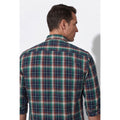 Calcani Men's Formal Shirt Forest Green Navy Burgundy Large Tartan