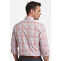 Calcani Men's Formal Shirt Blush Pink Sky Blue White Large Plaid