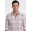 Calcani Men's Formal Shirt Blush Pink White Grey Large Windowpane