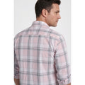 Calcani Men's Formal Shirt Blush Pink White Grey Large Windowpane
