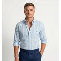 Calcani Men's Formal Shirt Sky Blue Stripe