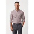 Calcani Men's Formal Shirt Wine Stripe