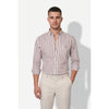 Calcani Men's Formal Shirt Taupe Stripe