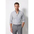 Calcani Men's Formal Shirt Grey Stripe