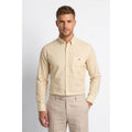 Calcani Men's Formal Shirt Golden Yellow Stripe
