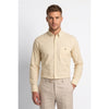 Calcani Men's Formal Shirt Golden Yellow Stripe