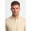 Calcani Men's Formal Shirt Golden Yellow Stripe