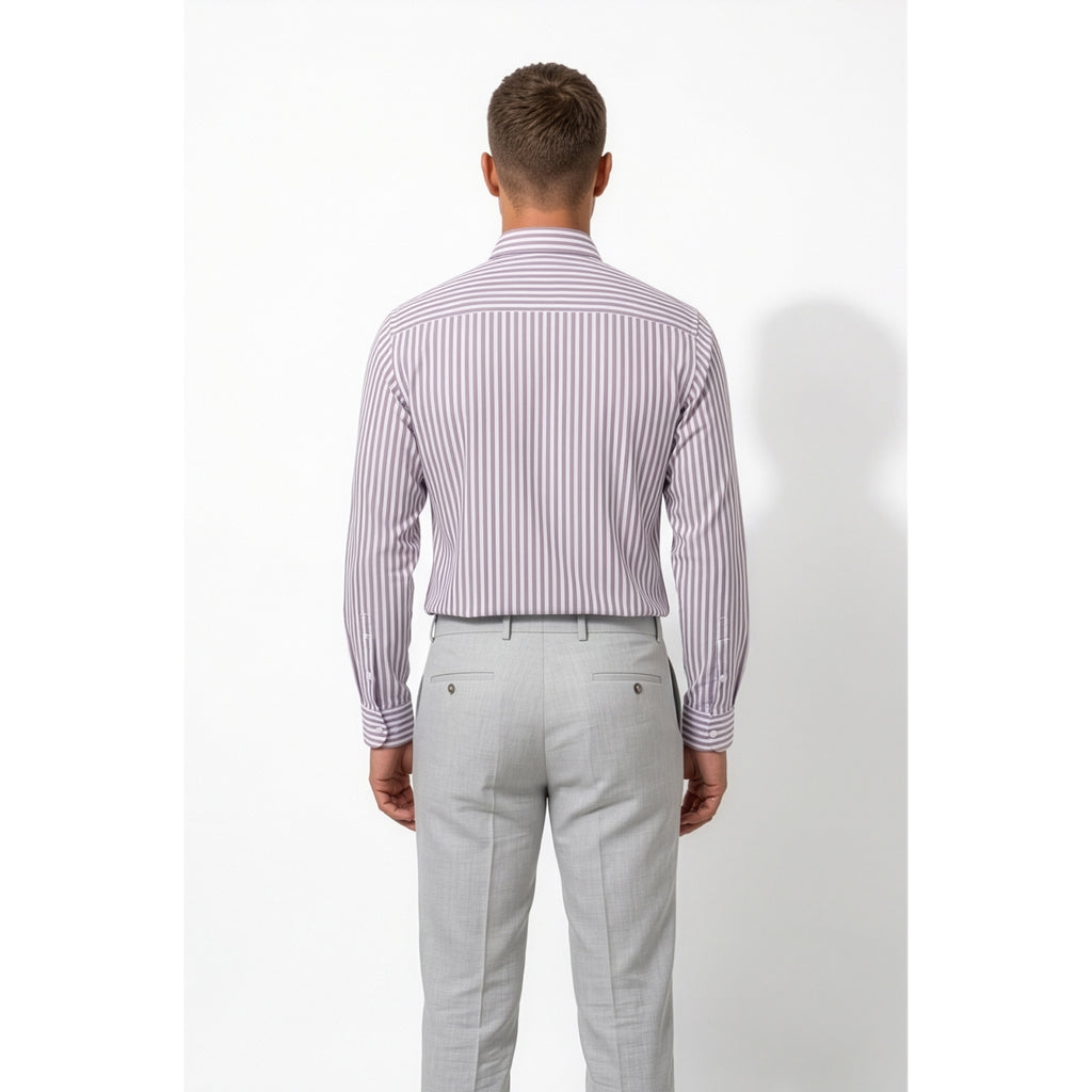Calcani Men's Formal Shirt Lavender Stripe