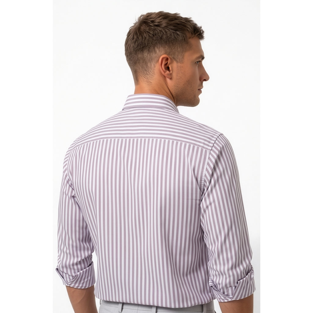 Calcani Men's Formal Shirt Lavender Stripe