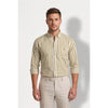 Calcani Men's Formal Shirt Olive Khaki Stripe