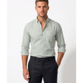 Calcani Men's Formal Shirt Sage Green Stripe