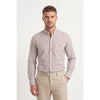 Calcani Men's Formal Shirt Mocha Brown Stripe