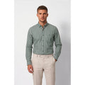 Calcani Men's Formal Shirt Teal Green Stripe