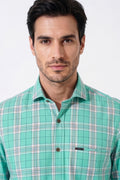 Americus Men's Yarn Dyed Check Shirt – Mint Green Madras Check