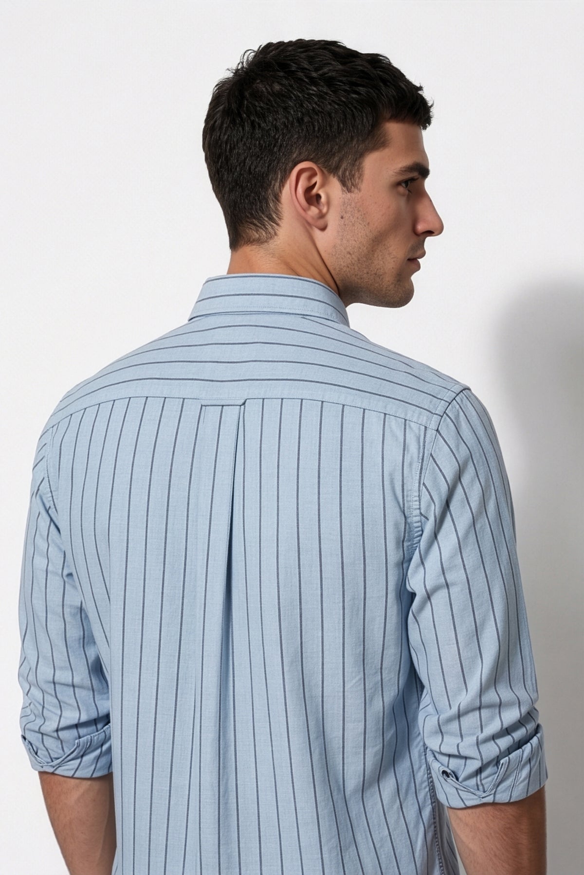 Americus Stripe Shirt – Sky Blue Pinstripe