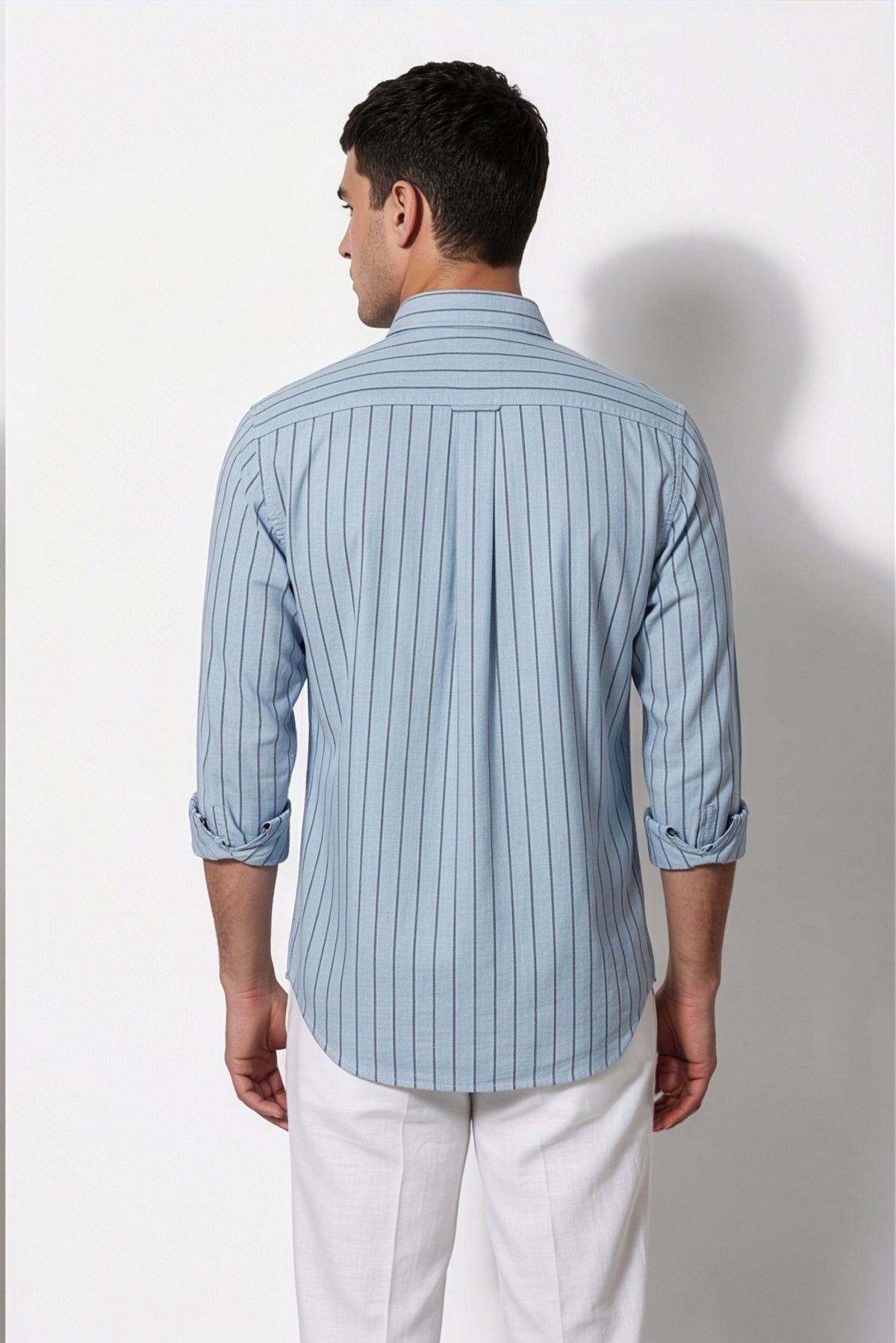 Americus Stripe Shirt – Sky Blue Pinstripe
