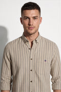 Americus Stripe Shirt – Khaki Pinstripe