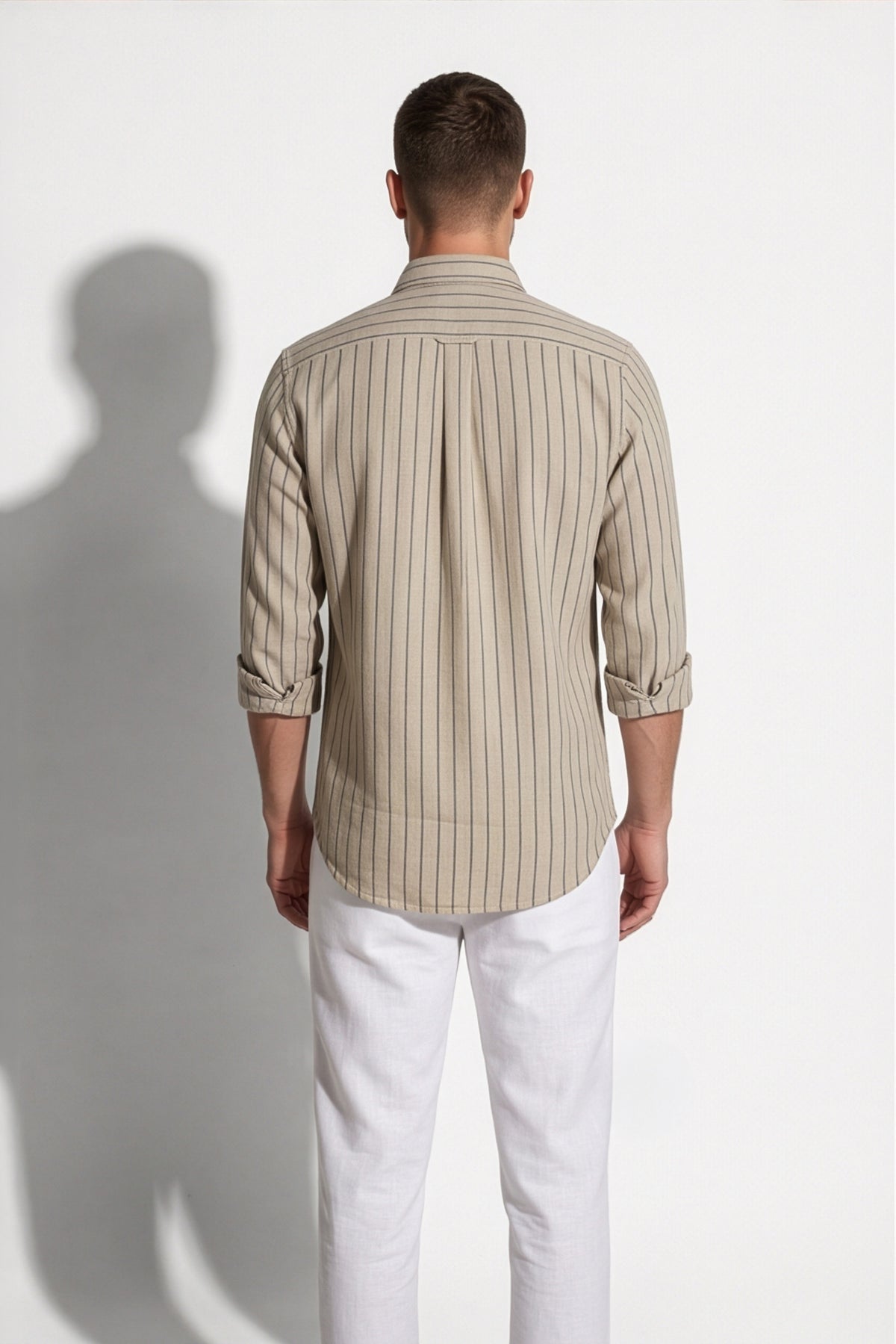 Americus Stripe Shirt – Khaki Pinstripe