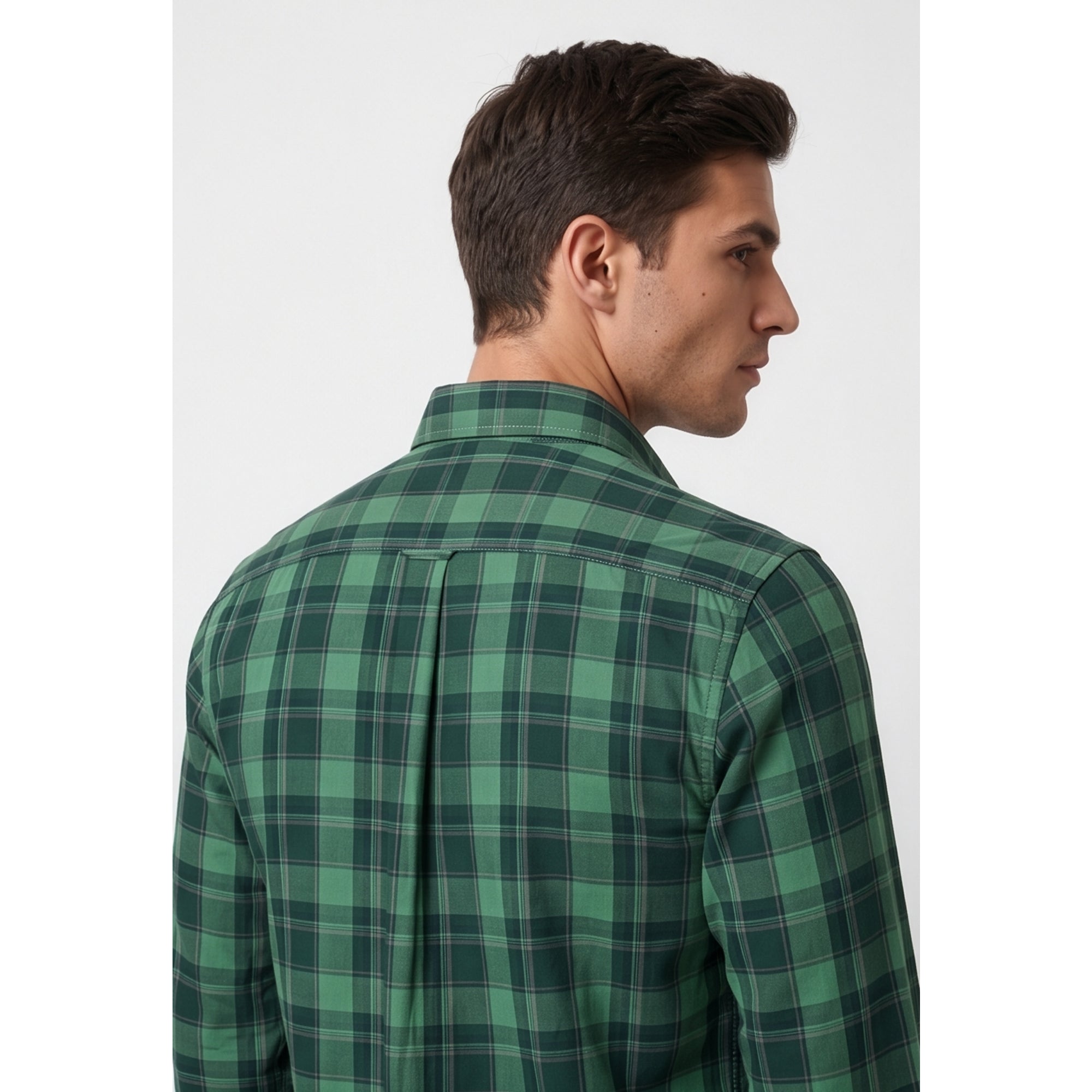 Paul Joness Men's Cotton Check Shirt Forest Green