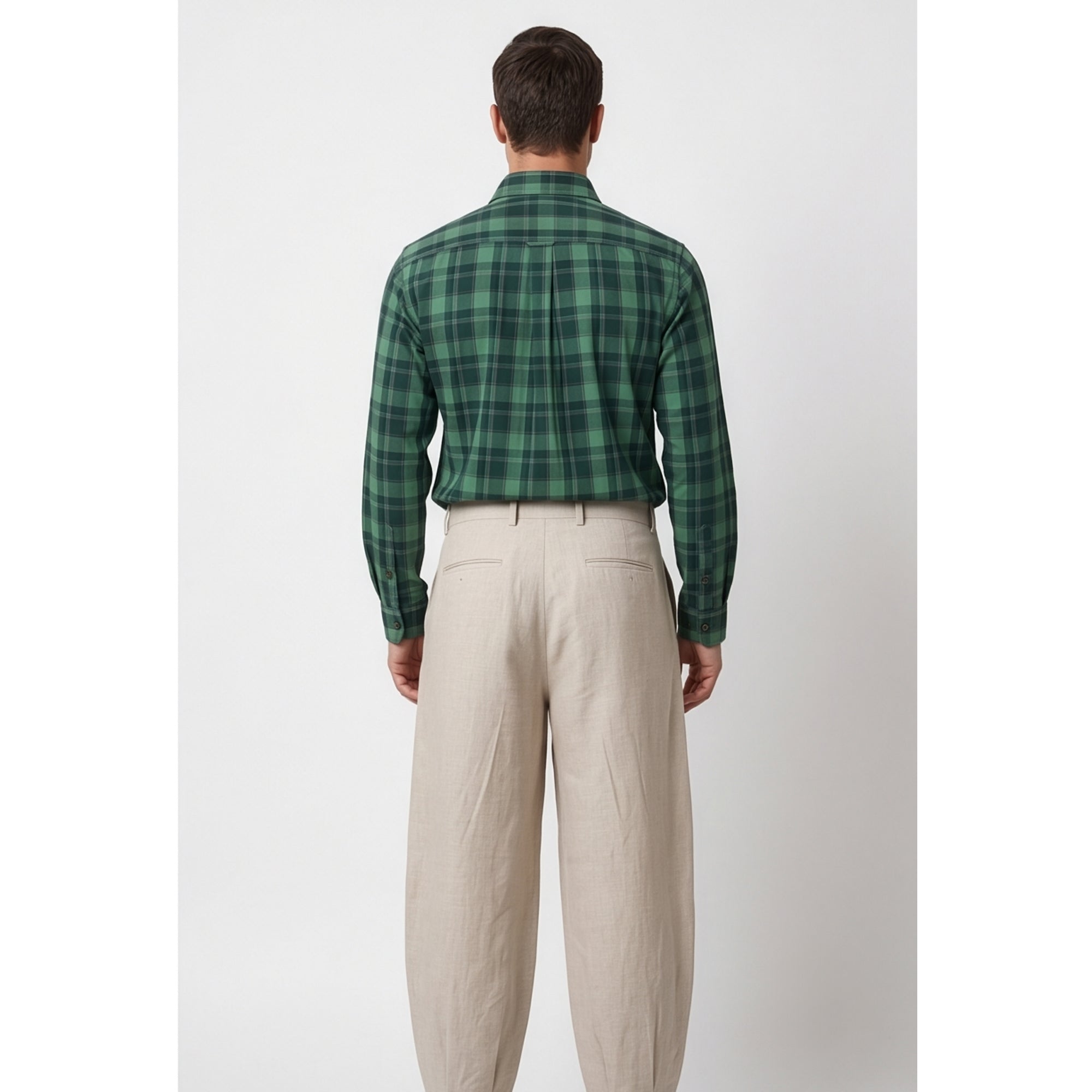 Paul Joness Men's Cotton Check Shirt Forest Green