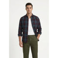 Paul Joness Men's Cotton Check Shirt Navy Burgundy