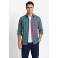 Paul Joness Men's Cotton Check Shirt Teal Burgundy