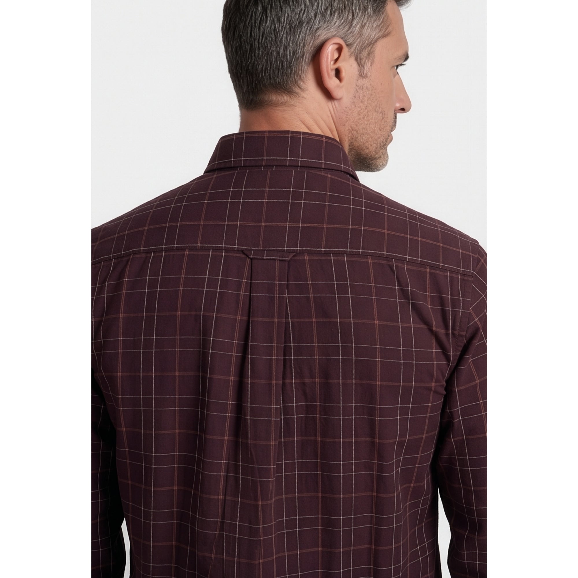 Paul Joness Men's Cotton Check Shirt Wine