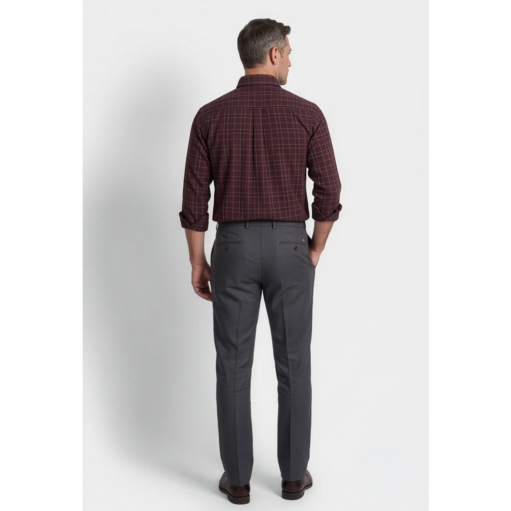 Paul Joness Men's Cotton Check Shirt Wine
