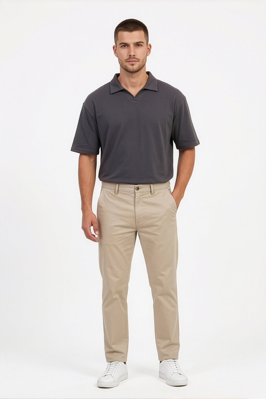 Paul Joness Men's High Density Chinos Cream