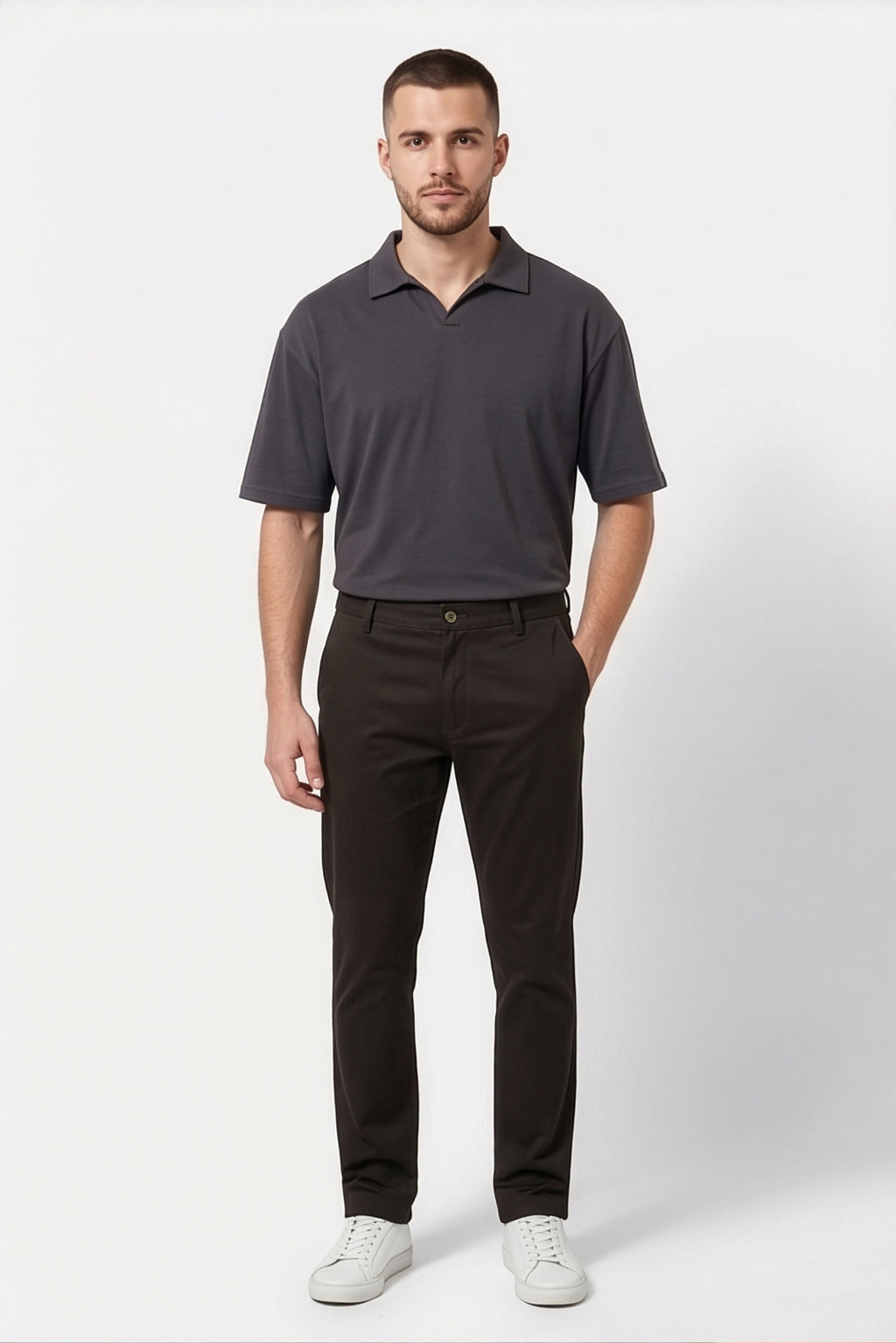 Paul Joness Men's High Density Chinos Dark Brown