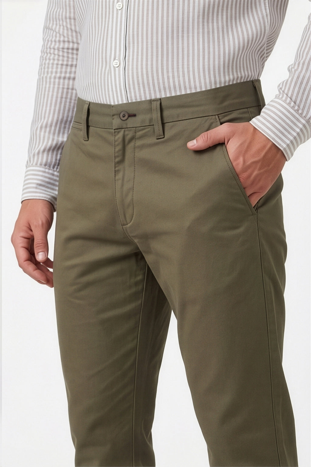 Paul Joness Men's China Bonding Chinos Olive