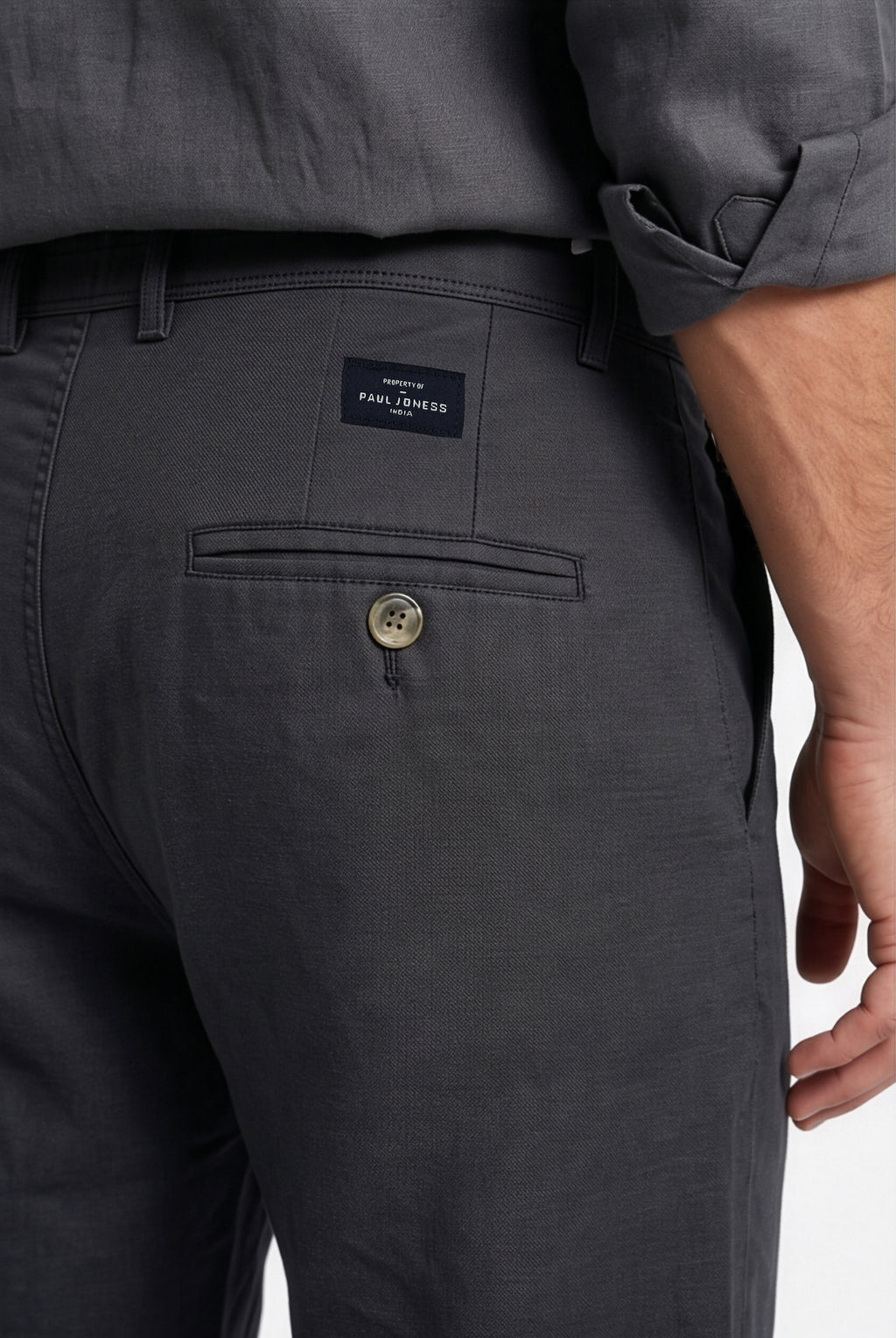Paul Joness Men's Cotton Dobby Chinos Charcoal