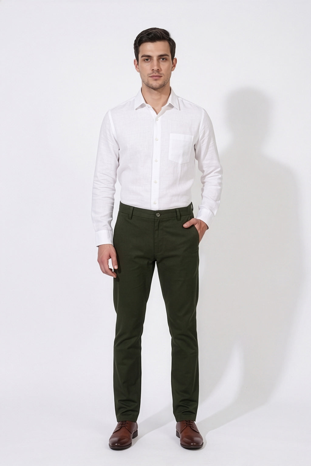 Paul Joness Men's Gap Twill Trouser Forest Green