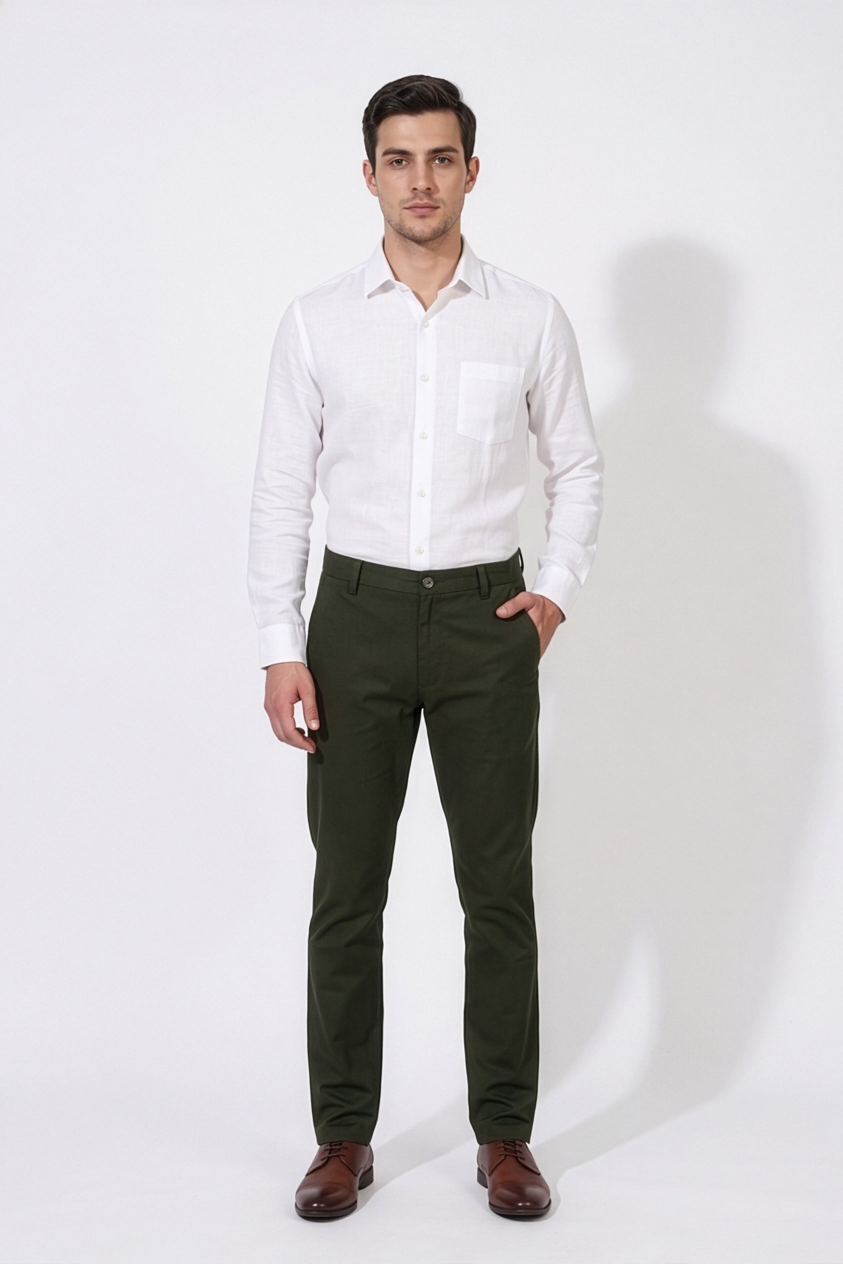 Paul Joness Men's Gap Twill Trouser Forest Green
