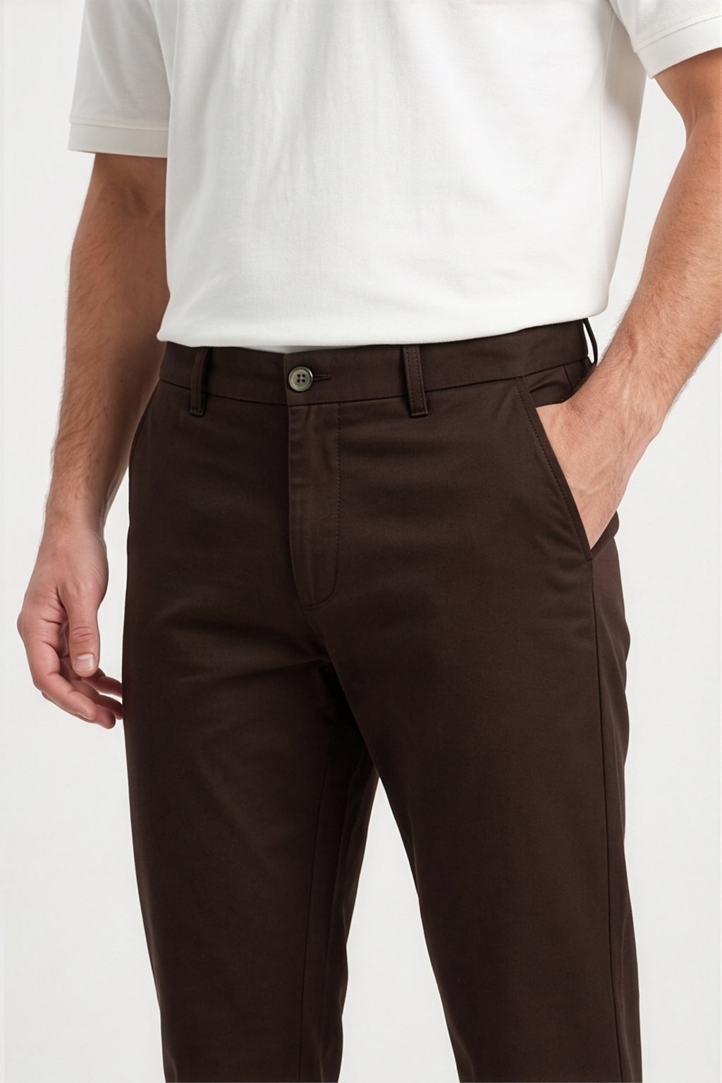 Paul Joness Men's High Density Chinos Brown