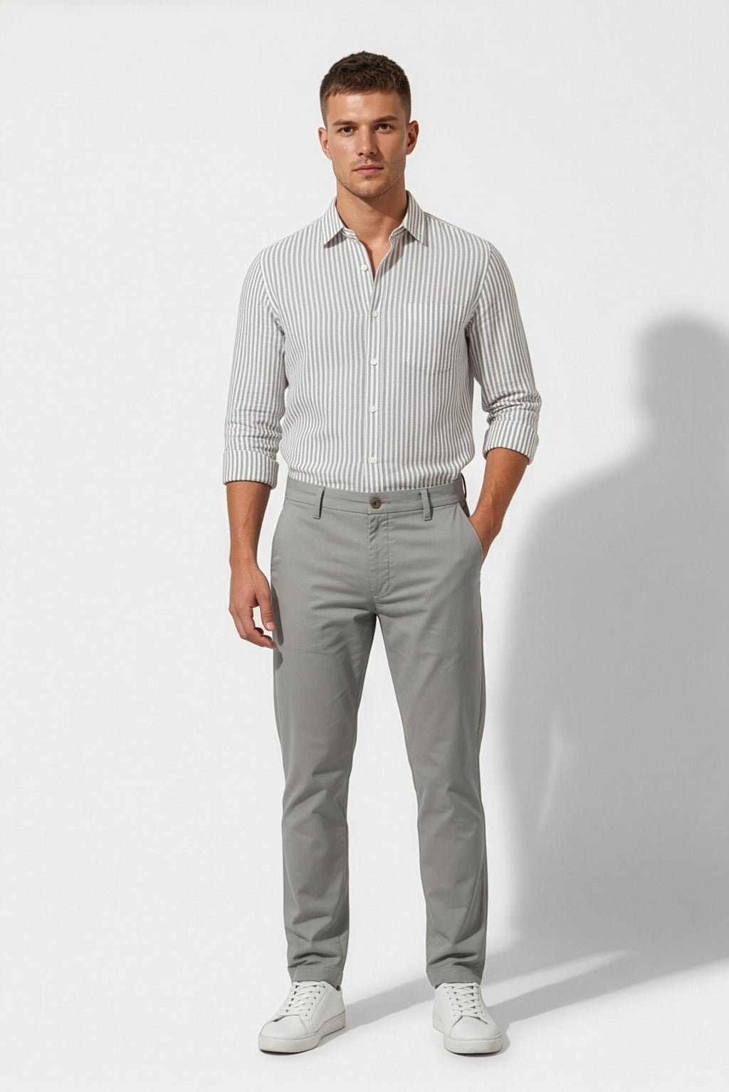 Paul Joness Men's China Bonding Chinos Light Grey