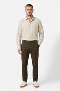 Paul Joness Men's Cotton Dobby Chinos Olive