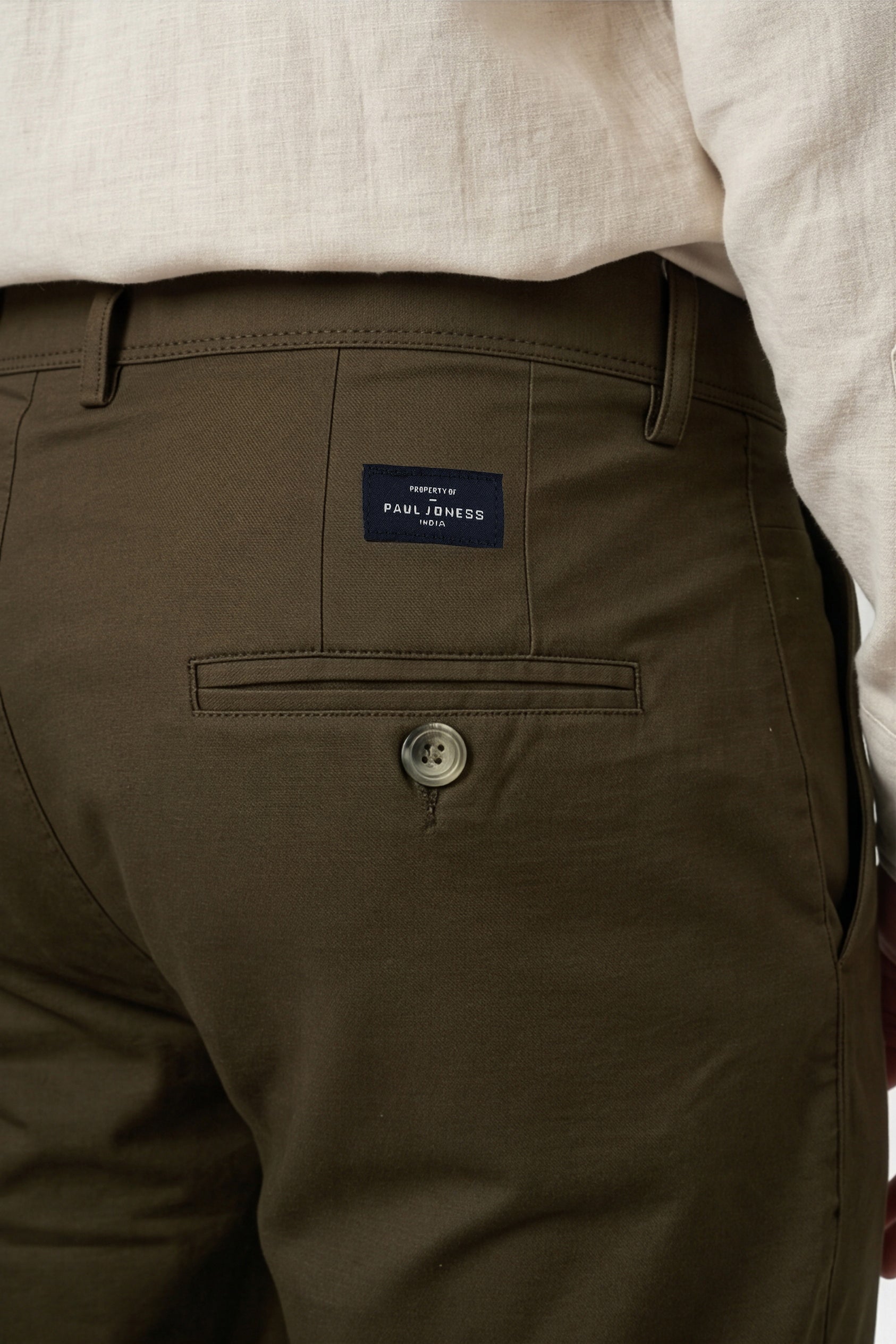 Paul Joness Men's Cotton Dobby Chinos Olive