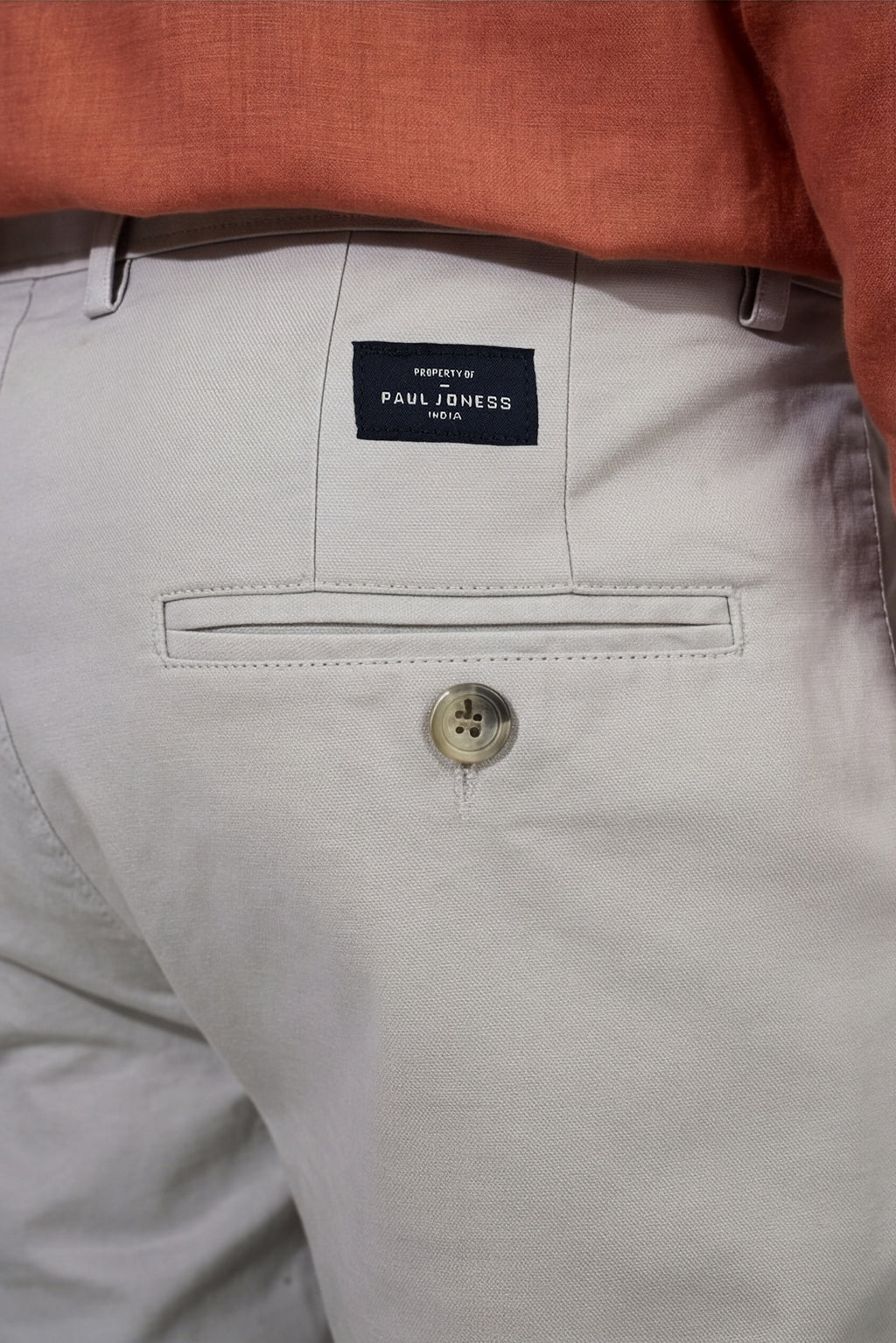 Paul Joness Men's Cotton Dobby Chinos Light Grey II