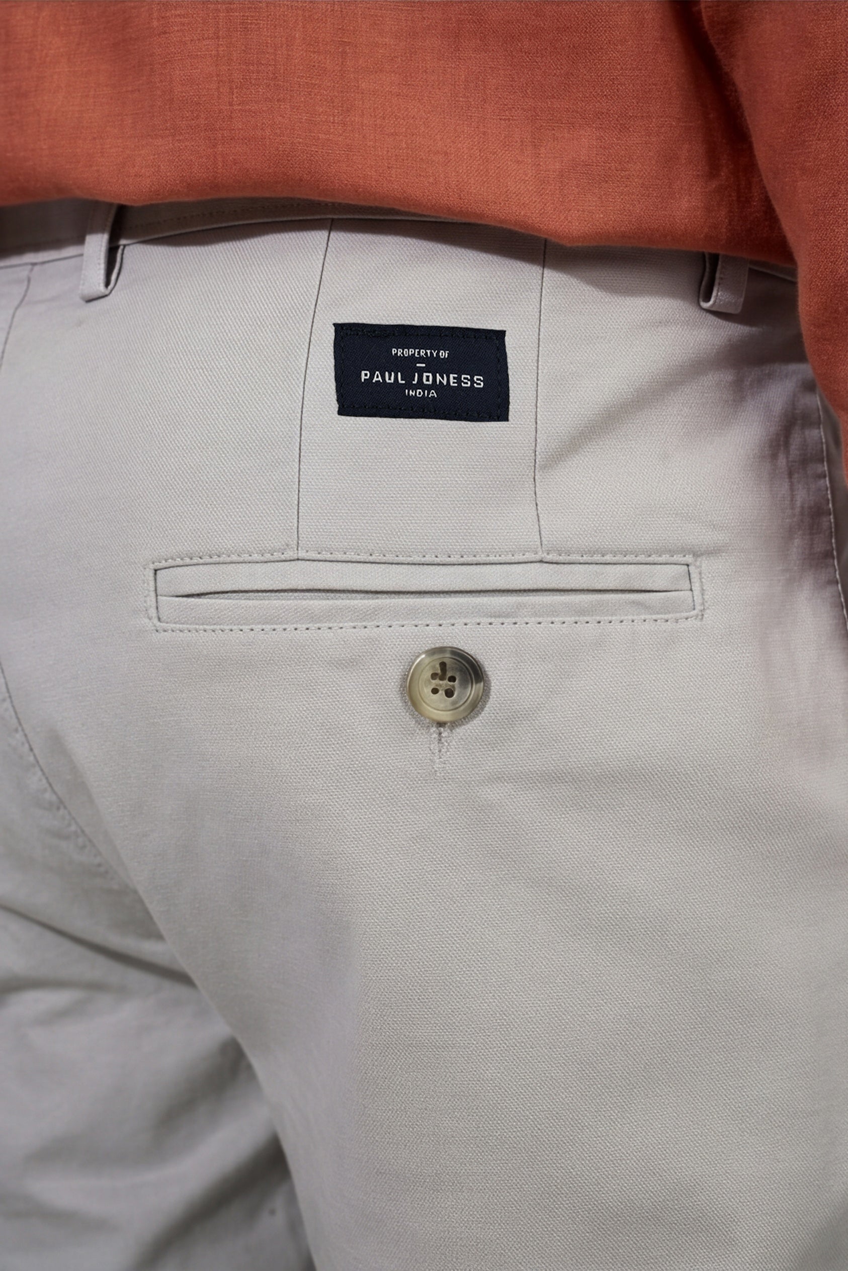 Paul Joness Men's Cotton Dobby Chinos Light Grey II