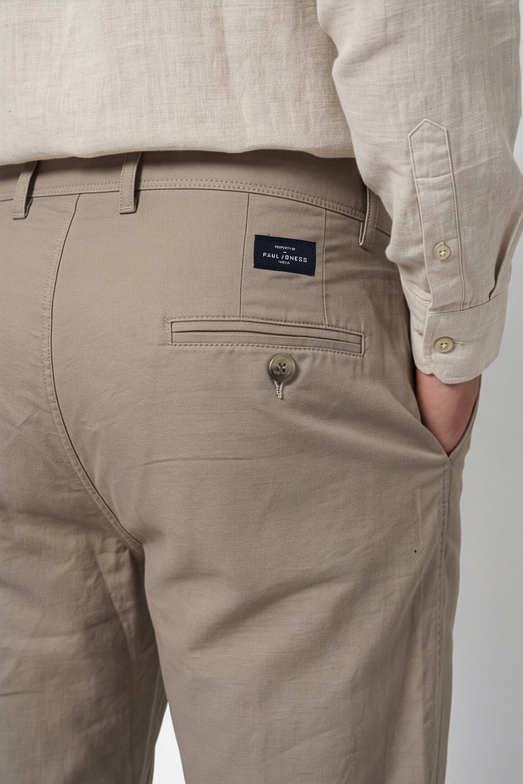 Paul Joness Men's Cotton Dobby Chinos Khaki