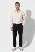 Paul Joness Men's Cotton Dobby Chinos Black