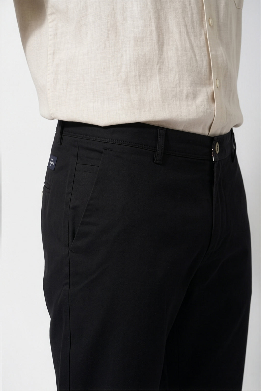 Paul Joness Men's Cotton Dobby Chinos Black
