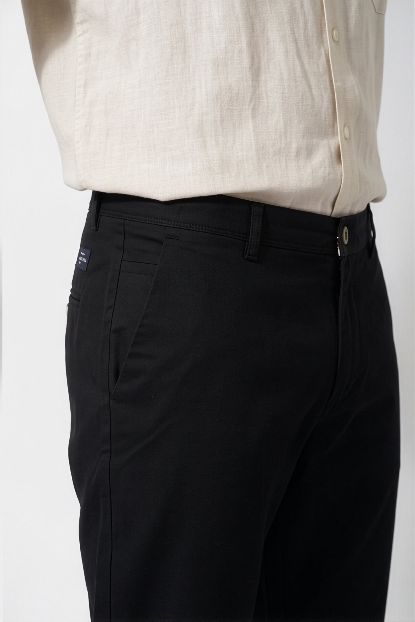 Paul Joness Men's Cotton Dobby Chinos Black